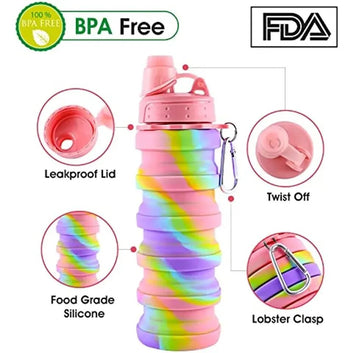 500ml Foldable Silicone Water Bottle – Portable Sports & Outdoor Cup