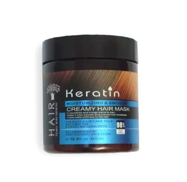 Blue Keratin Hair Mask – 500ml Creamy Treatment