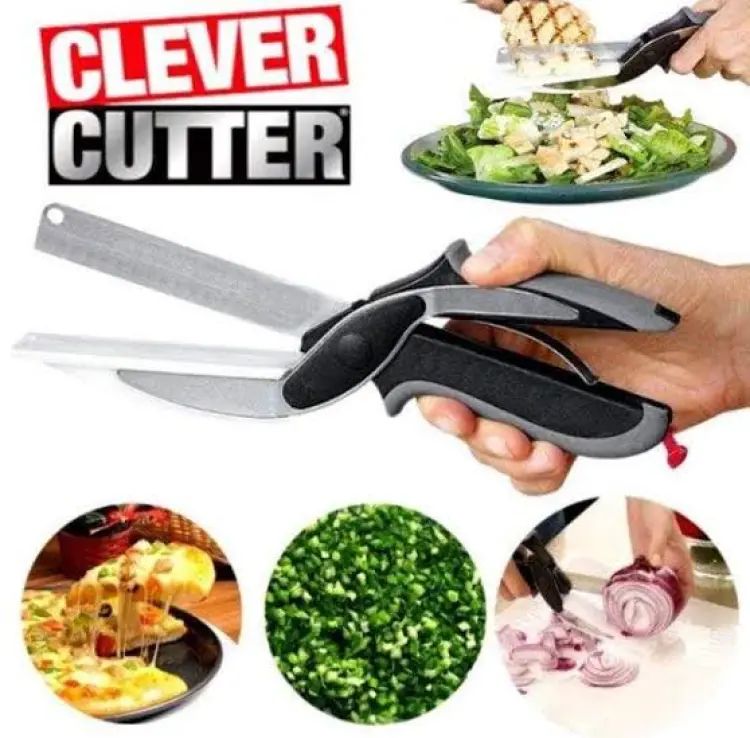 Clever Cutter 2-in-1 Knife & Cutting Board – Stainless Steel Multi-Function Utility Cutter by Crockery Mall