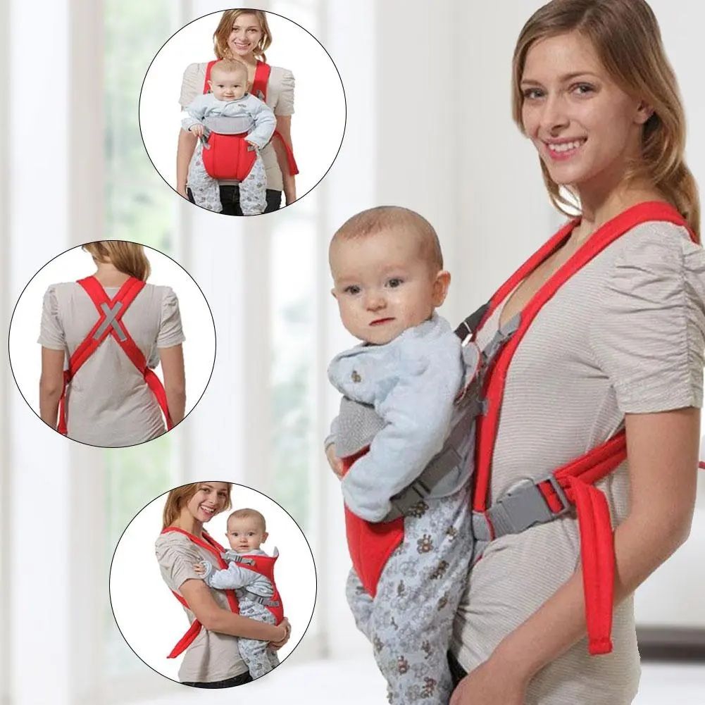Multicolor Adjustable Baby Carrier – Safety Belt for 3–18 Months